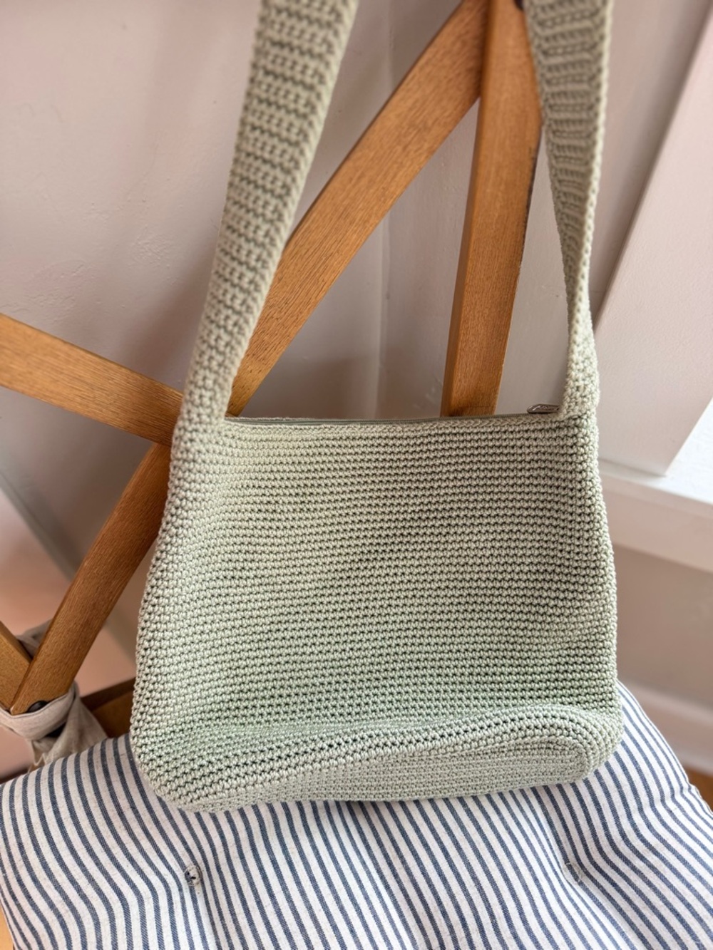 The Sak Mint Sage Green Crochet Shoulder Bag Purse - Picture 14 of 16